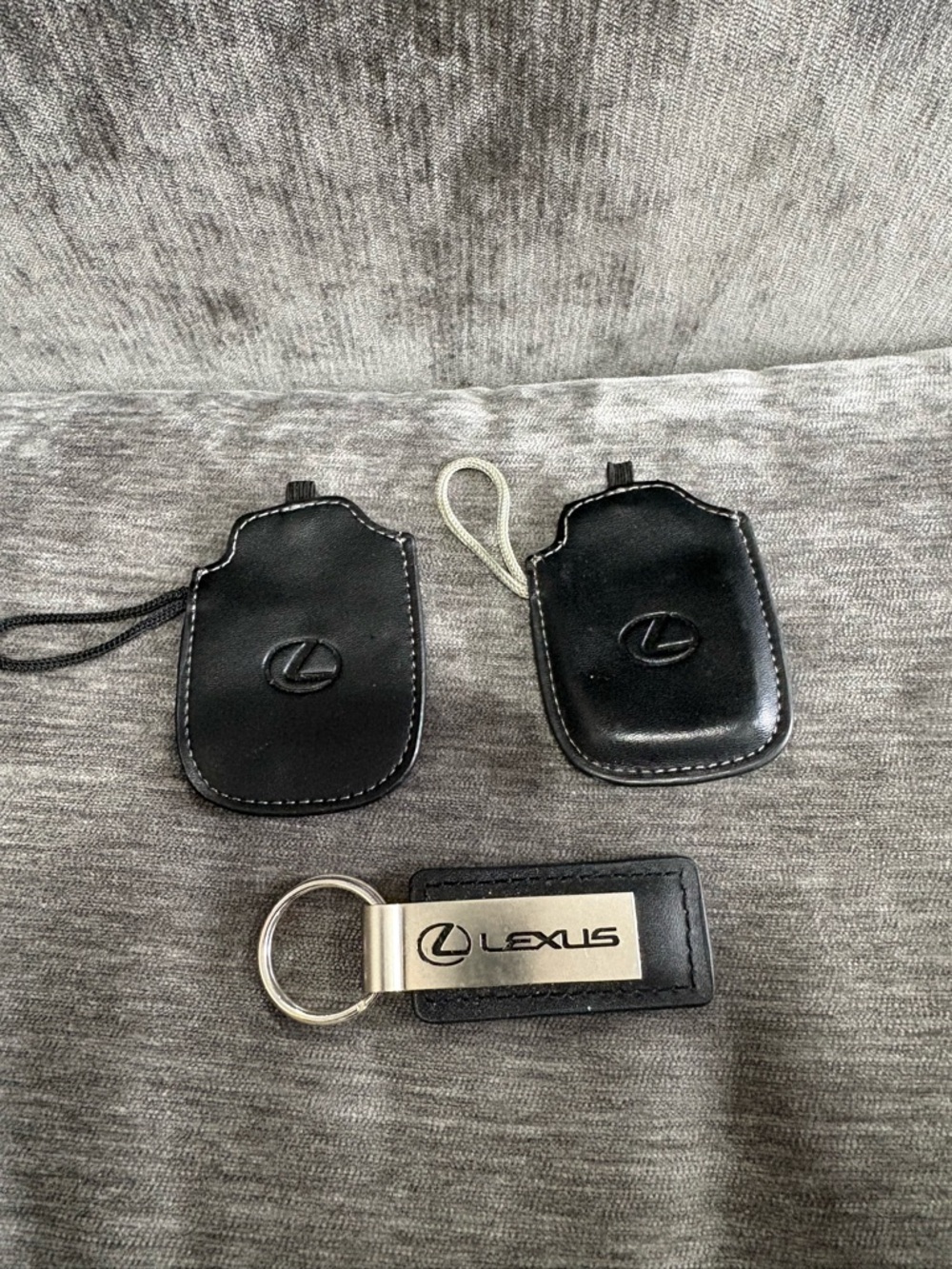 Lexus Black Leather Key Fob Covers with Branded Keyring